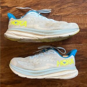Hoka One One Clifton 9 Running Shoes Mens 12.5 2E Comfort Athletic Gray/blue